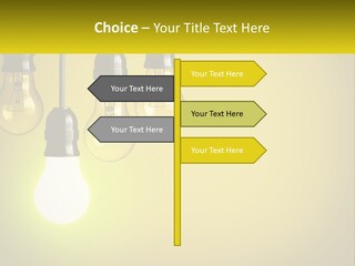 A Group Of Light Bulbs Hanging From A Ceiling PowerPoint Template