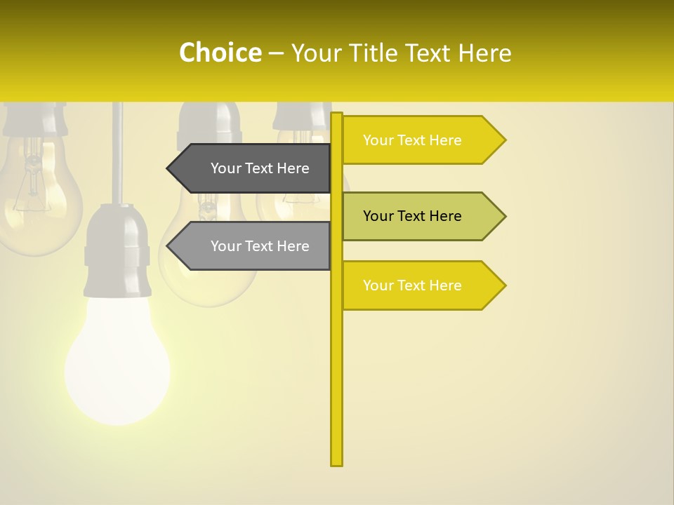 A Group Of Light Bulbs Hanging From A Ceiling PowerPoint Template