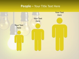 A Group Of Light Bulbs Hanging From A Ceiling PowerPoint Template