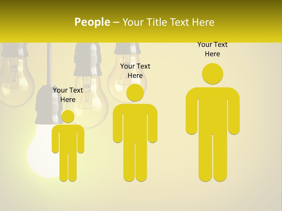 A Group Of Light Bulbs Hanging From A Ceiling PowerPoint Template