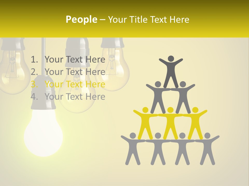 A Group Of Light Bulbs Hanging From A Ceiling PowerPoint Template