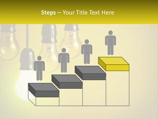 A Group Of Light Bulbs Hanging From A Ceiling PowerPoint Template