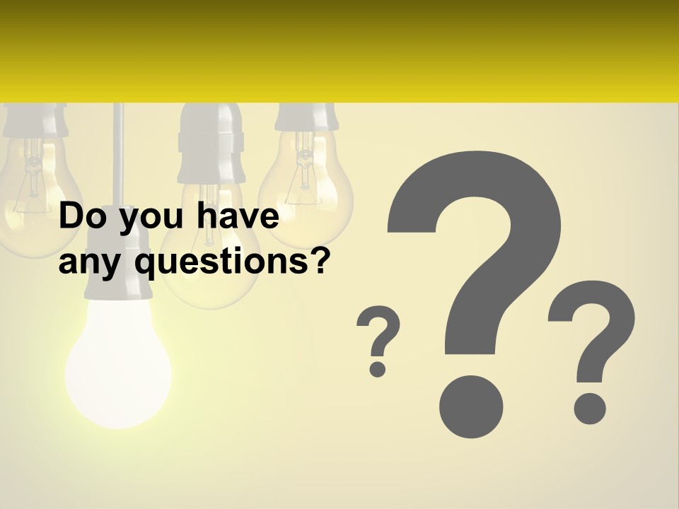 A Group Of Light Bulbs Hanging From A Ceiling PowerPoint Template