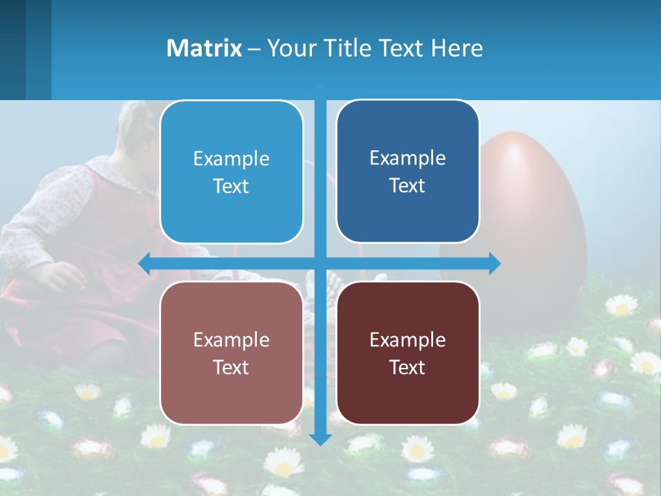 A Little Girl Sitting In The Grass With A Basket Of Eggs PowerPoint Template