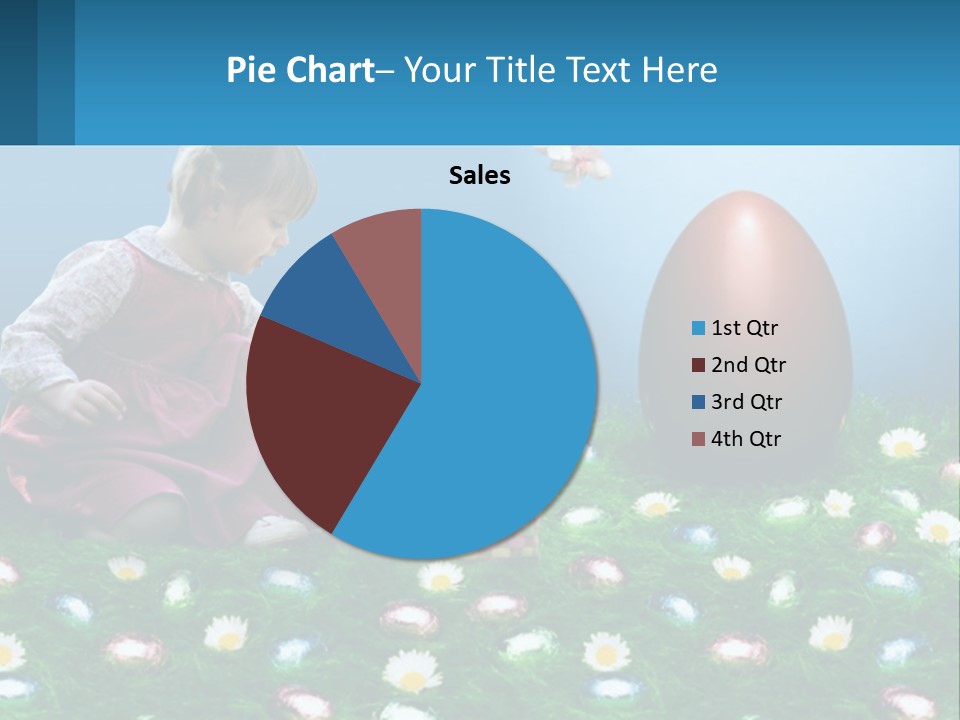 A Little Girl Sitting In The Grass With A Basket Of Eggs PowerPoint Template