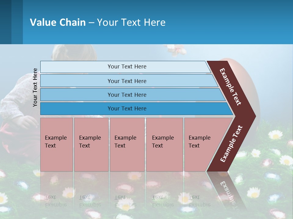 A Little Girl Sitting In The Grass With A Basket Of Eggs PowerPoint Template