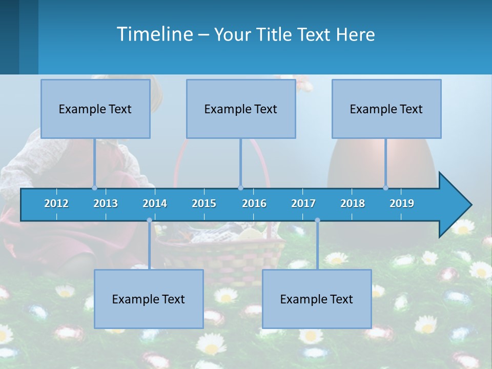 A Little Girl Sitting In The Grass With A Basket Of Eggs PowerPoint Template