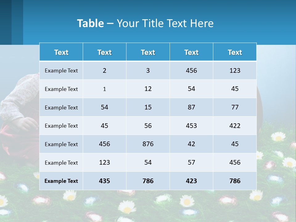 A Little Girl Sitting In The Grass With A Basket Of Eggs PowerPoint Template