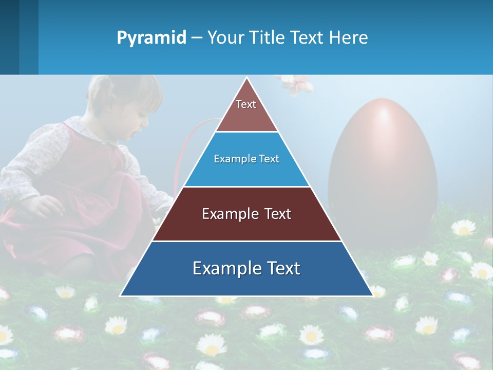 A Little Girl Sitting In The Grass With A Basket Of Eggs PowerPoint Template