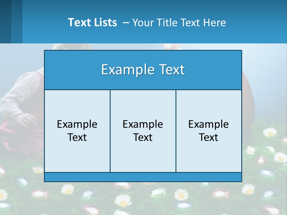 A Little Girl Sitting In The Grass With A Basket Of Eggs PowerPoint Template