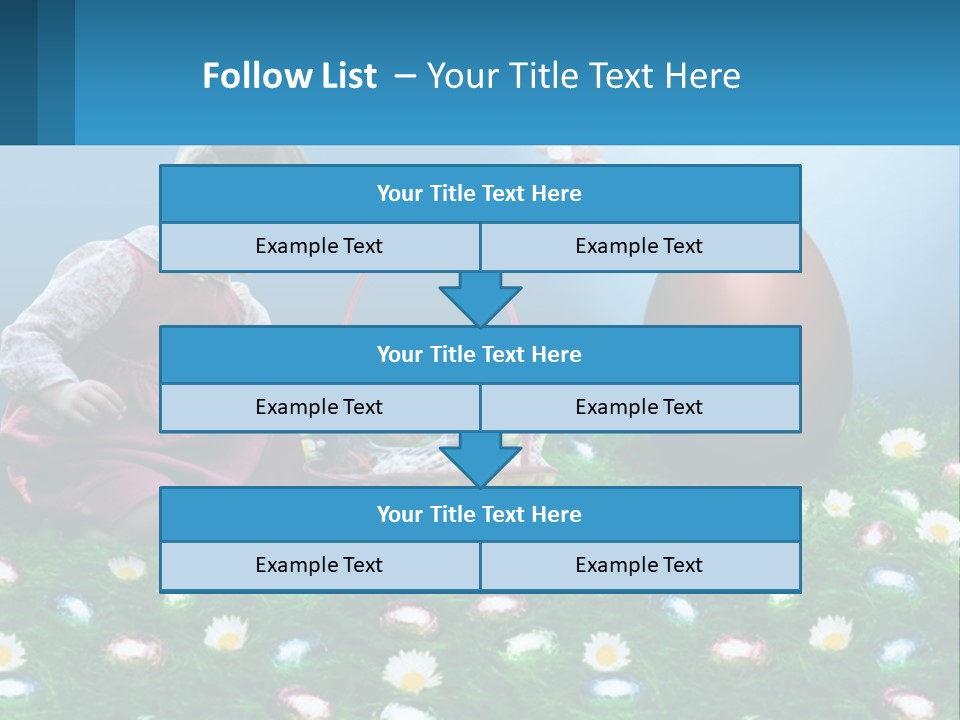 A Little Girl Sitting In The Grass With A Basket Of Eggs PowerPoint Template