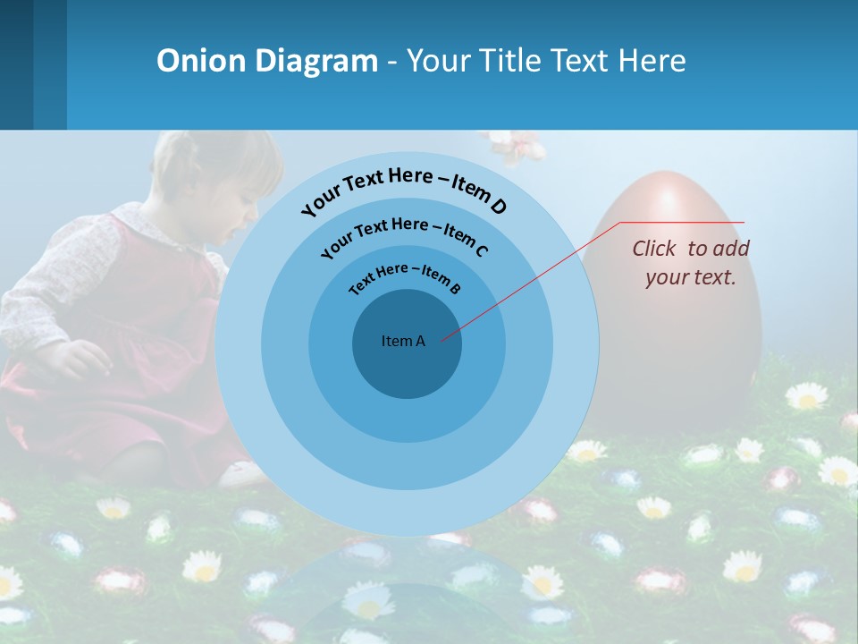 A Little Girl Sitting In The Grass With A Basket Of Eggs PowerPoint Template