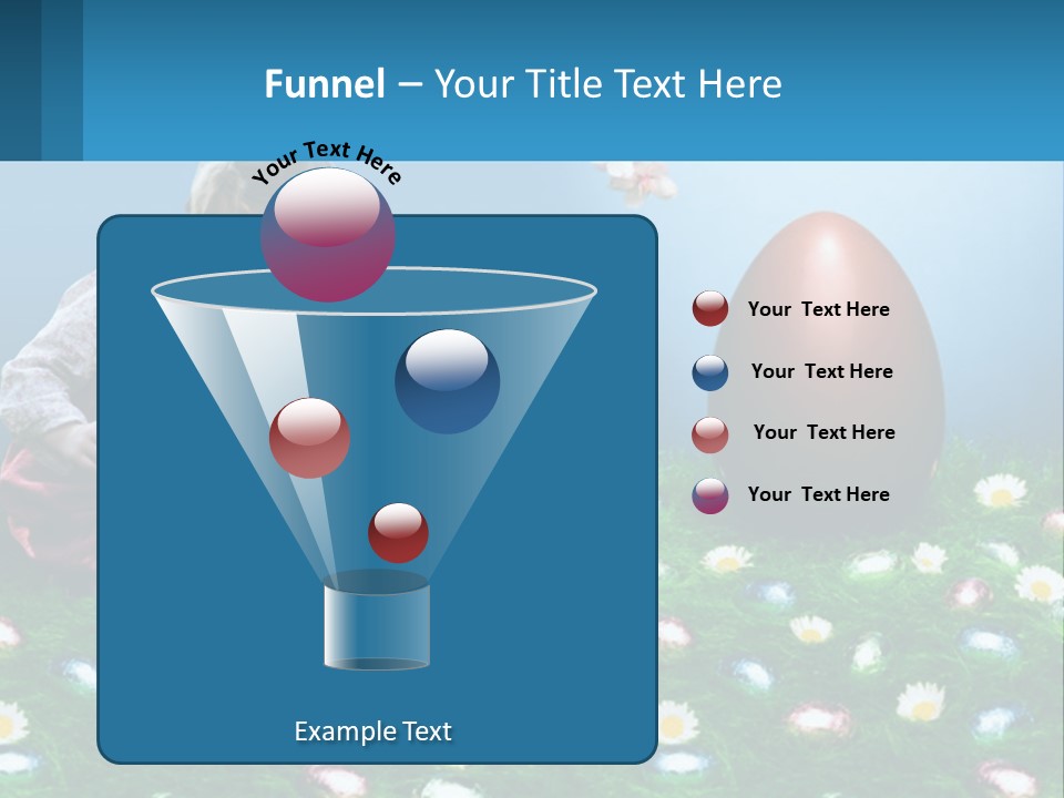 A Little Girl Sitting In The Grass With A Basket Of Eggs PowerPoint Template