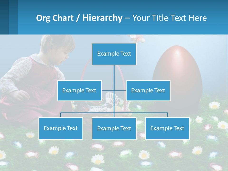 A Little Girl Sitting In The Grass With A Basket Of Eggs PowerPoint Template