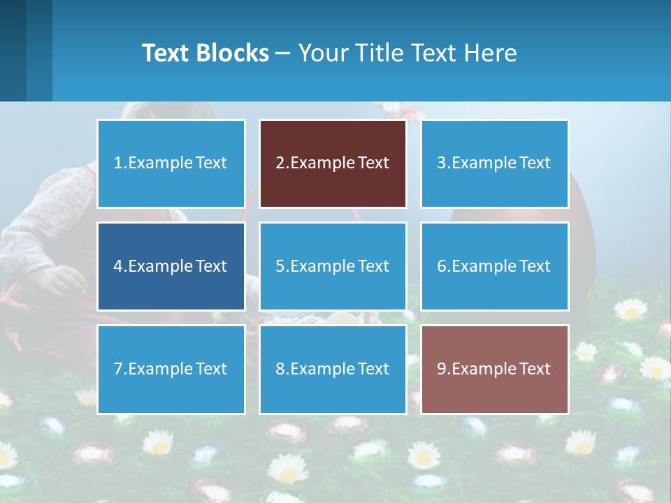 A Little Girl Sitting In The Grass With A Basket Of Eggs PowerPoint Template