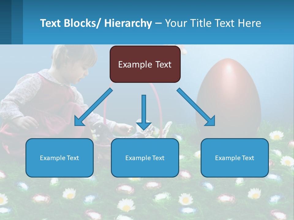 A Little Girl Sitting In The Grass With A Basket Of Eggs PowerPoint Template
