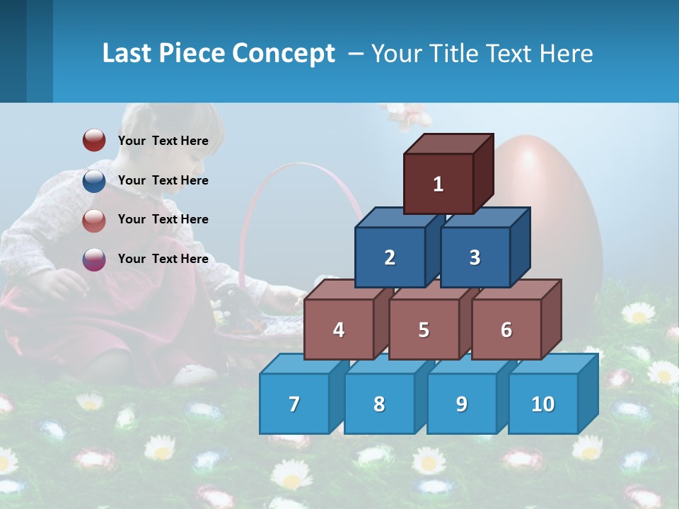 A Little Girl Sitting In The Grass With A Basket Of Eggs PowerPoint Template