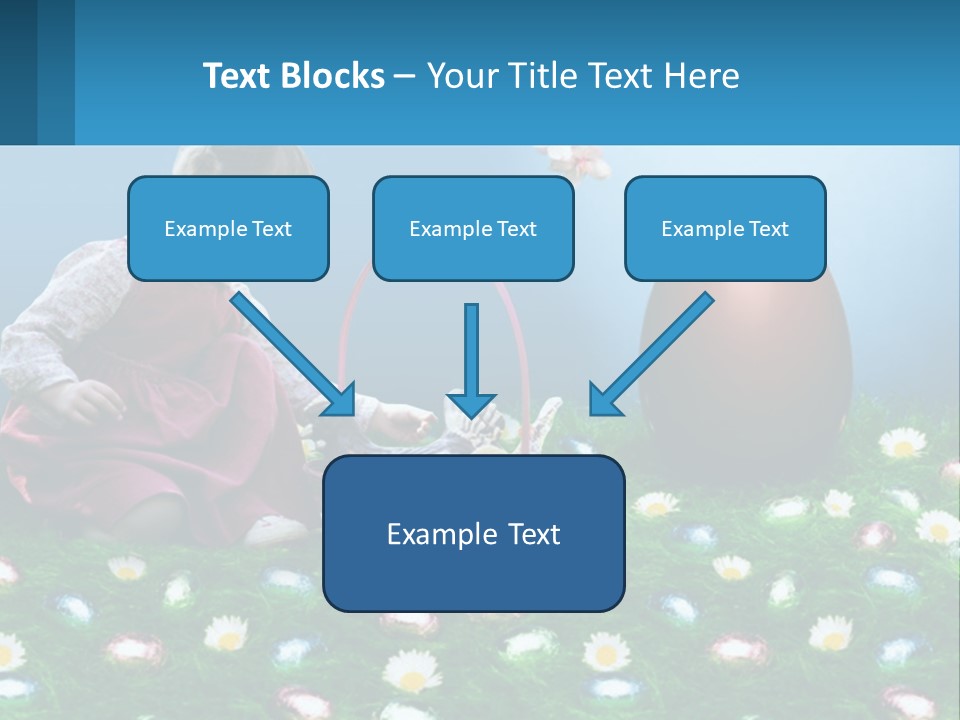 A Little Girl Sitting In The Grass With A Basket Of Eggs PowerPoint Template