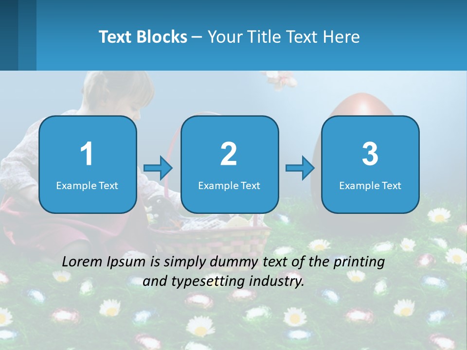 A Little Girl Sitting In The Grass With A Basket Of Eggs PowerPoint Template