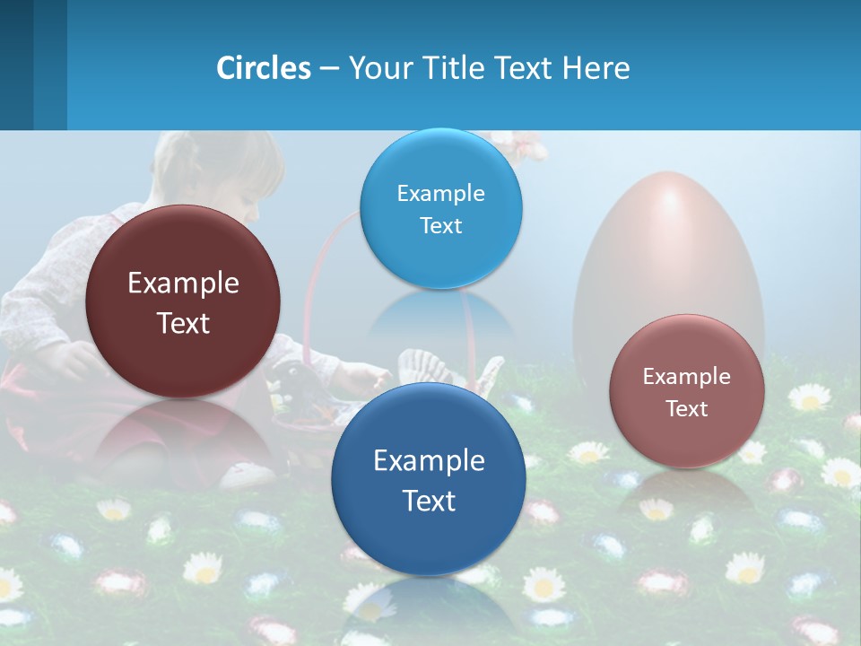 A Little Girl Sitting In The Grass With A Basket Of Eggs PowerPoint Template