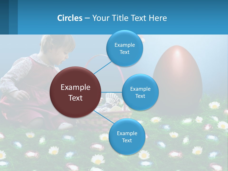 A Little Girl Sitting In The Grass With A Basket Of Eggs PowerPoint Template