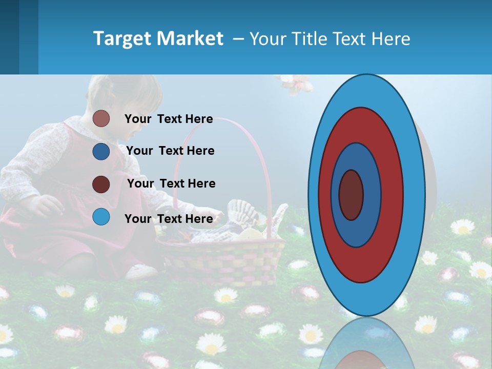 A Little Girl Sitting In The Grass With A Basket Of Eggs PowerPoint Template