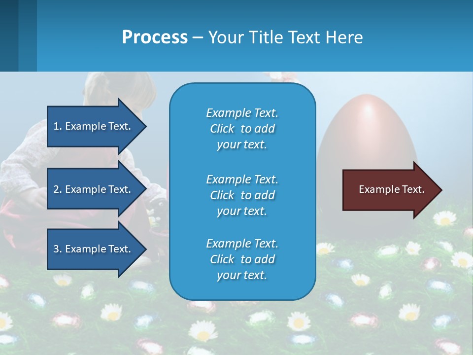 A Little Girl Sitting In The Grass With A Basket Of Eggs PowerPoint Template