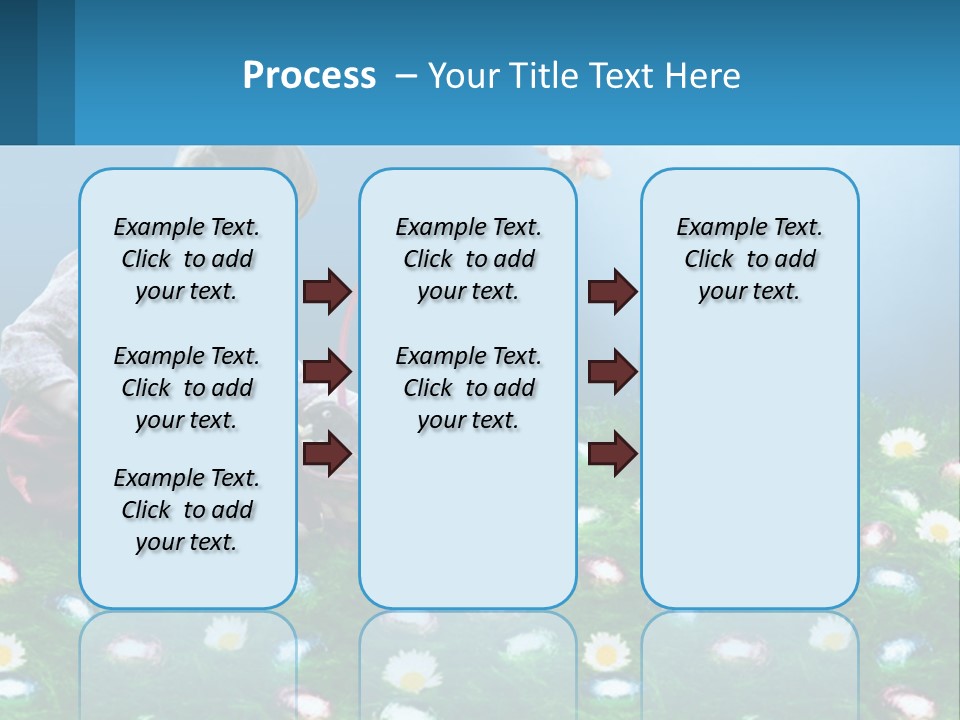 A Little Girl Sitting In The Grass With A Basket Of Eggs PowerPoint Template