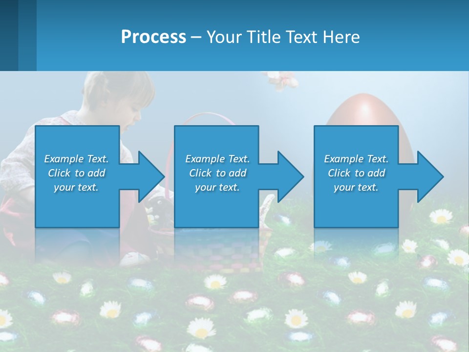 A Little Girl Sitting In The Grass With A Basket Of Eggs PowerPoint Template