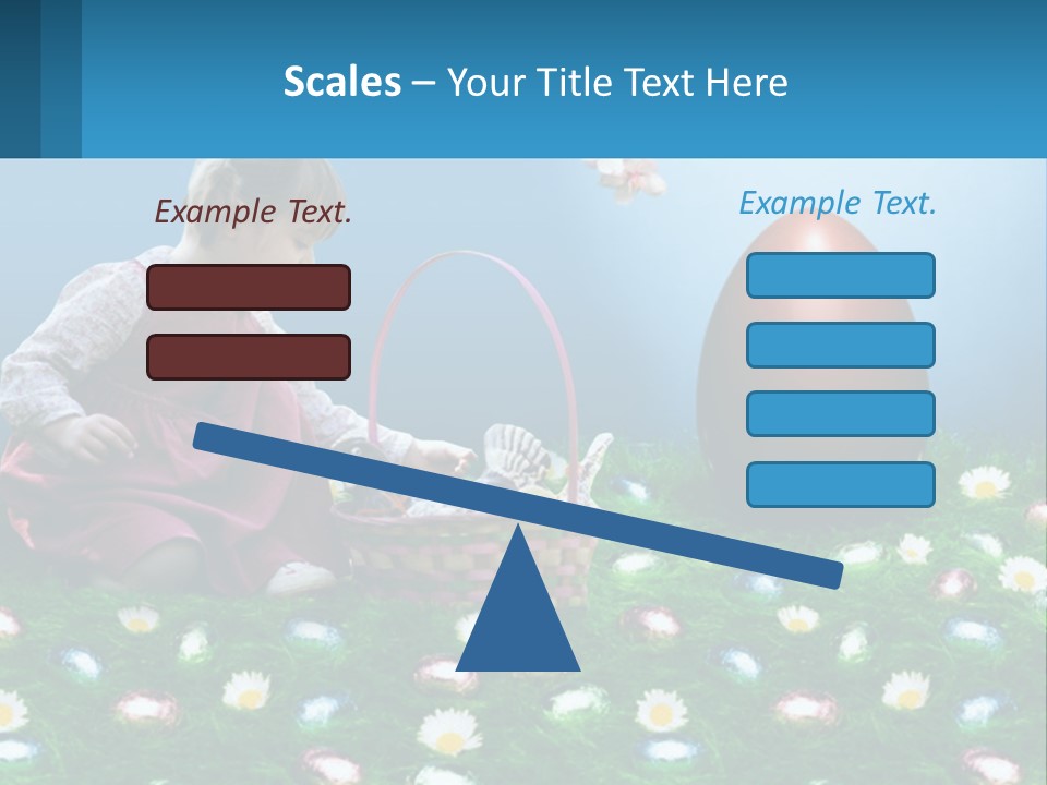 A Little Girl Sitting In The Grass With A Basket Of Eggs PowerPoint Template