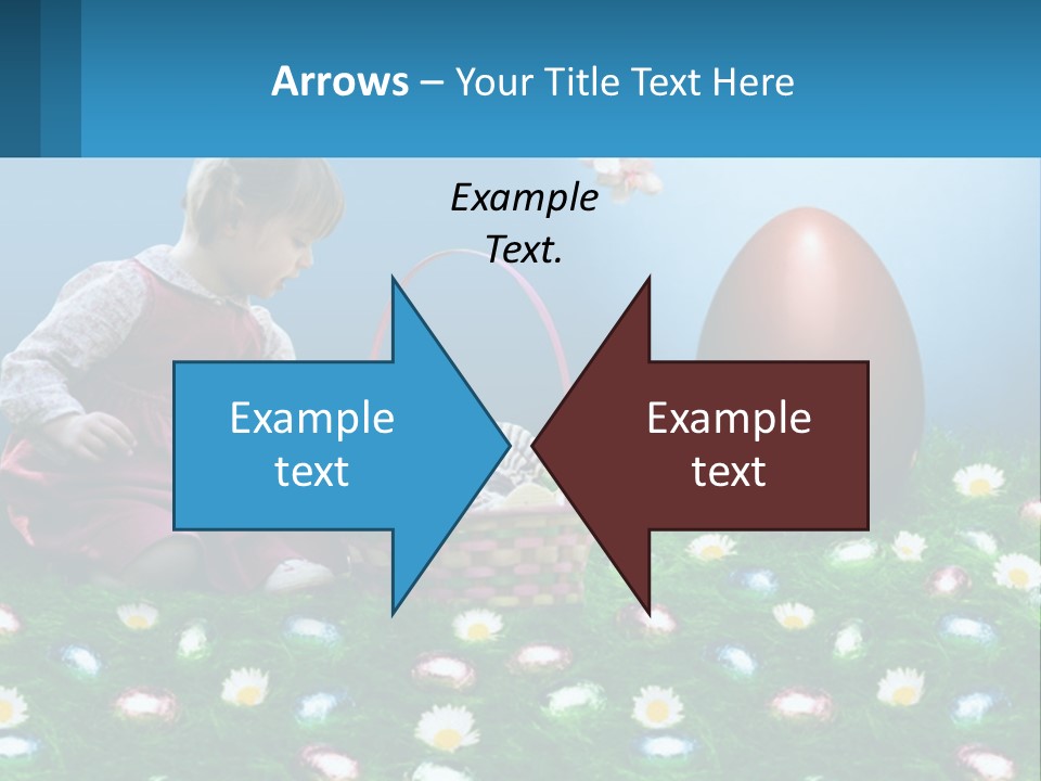 A Little Girl Sitting In The Grass With A Basket Of Eggs PowerPoint Template