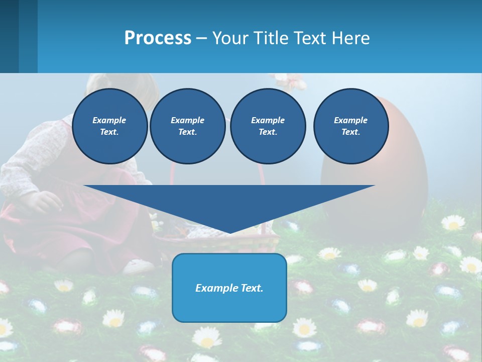 A Little Girl Sitting In The Grass With A Basket Of Eggs PowerPoint Template