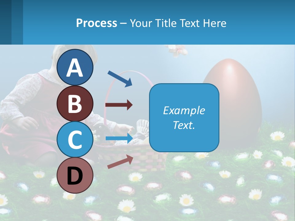 A Little Girl Sitting In The Grass With A Basket Of Eggs PowerPoint Template