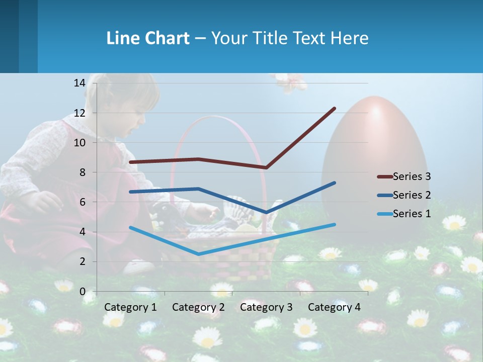 A Little Girl Sitting In The Grass With A Basket Of Eggs PowerPoint Template