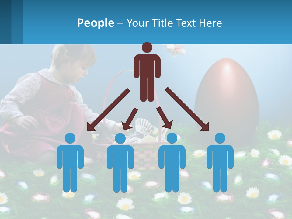 A Little Girl Sitting In The Grass With A Basket Of Eggs PowerPoint Template