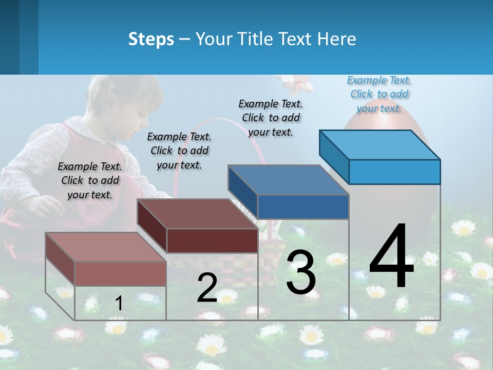 A Little Girl Sitting In The Grass With A Basket Of Eggs PowerPoint Template