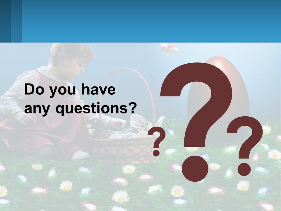 A Little Girl Sitting In The Grass With A Basket Of Eggs PowerPoint Template