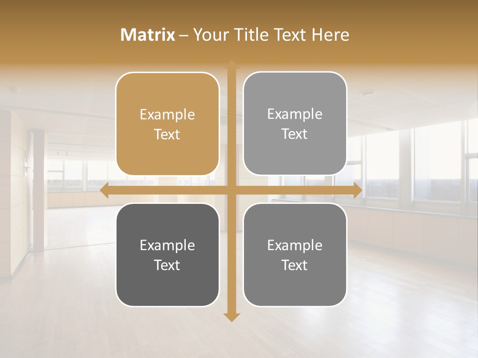 A Large Empty Room With A Lot Of Windows PowerPoint Template