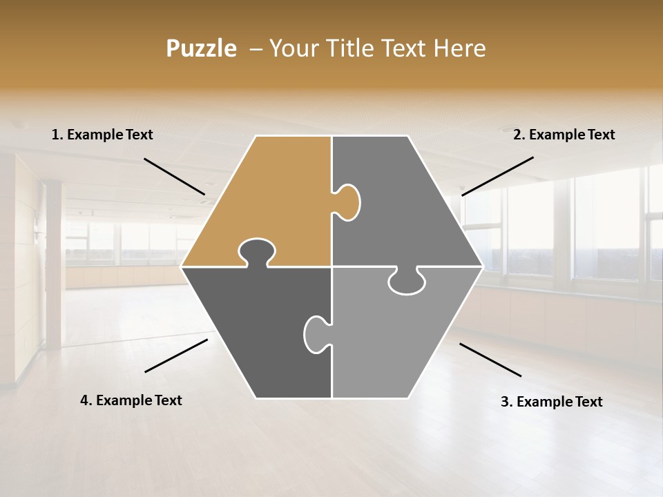 A Large Empty Room With A Lot Of Windows PowerPoint Template