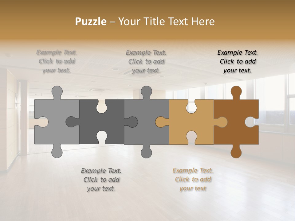 A Large Empty Room With A Lot Of Windows PowerPoint Template