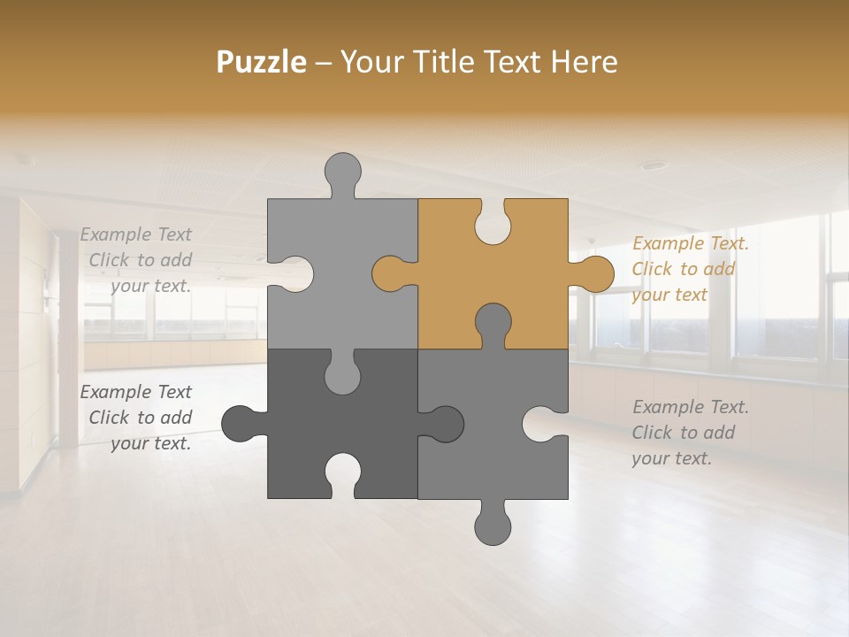 A Large Empty Room With A Lot Of Windows PowerPoint Template