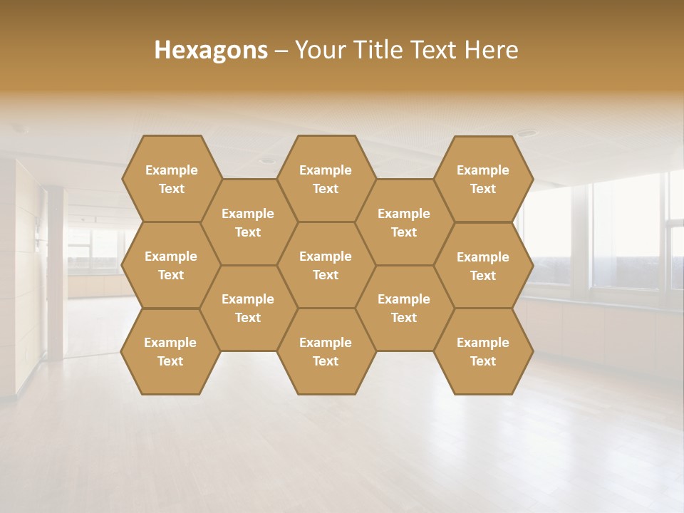 A Large Empty Room With A Lot Of Windows PowerPoint Template