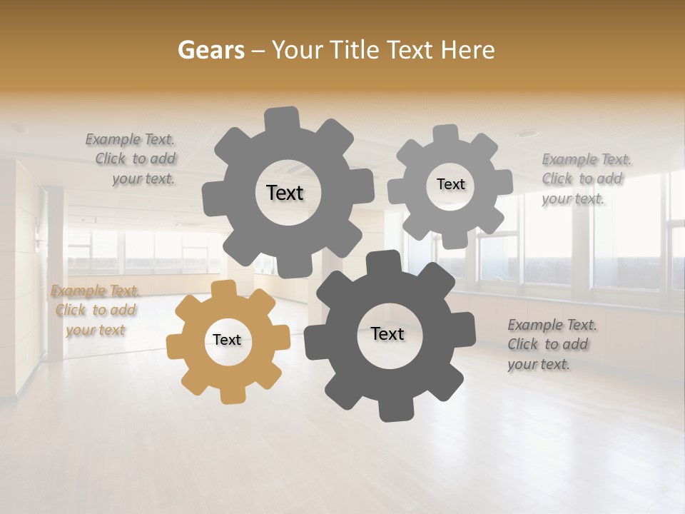 A Large Empty Room With A Lot Of Windows PowerPoint Template