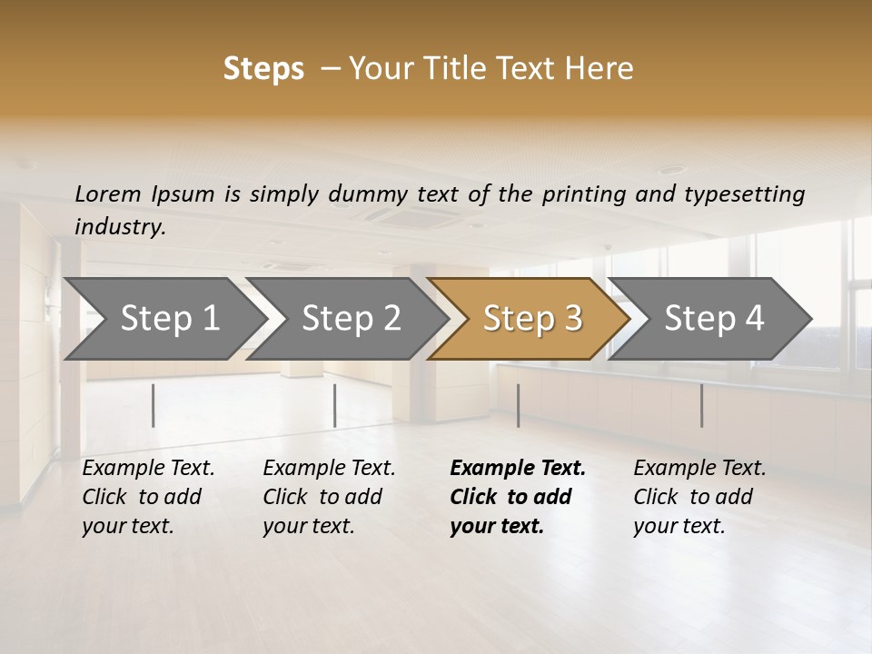 A Large Empty Room With A Lot Of Windows PowerPoint Template
