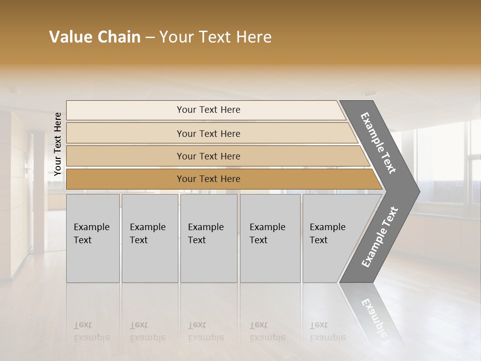 A Large Empty Room With A Lot Of Windows PowerPoint Template