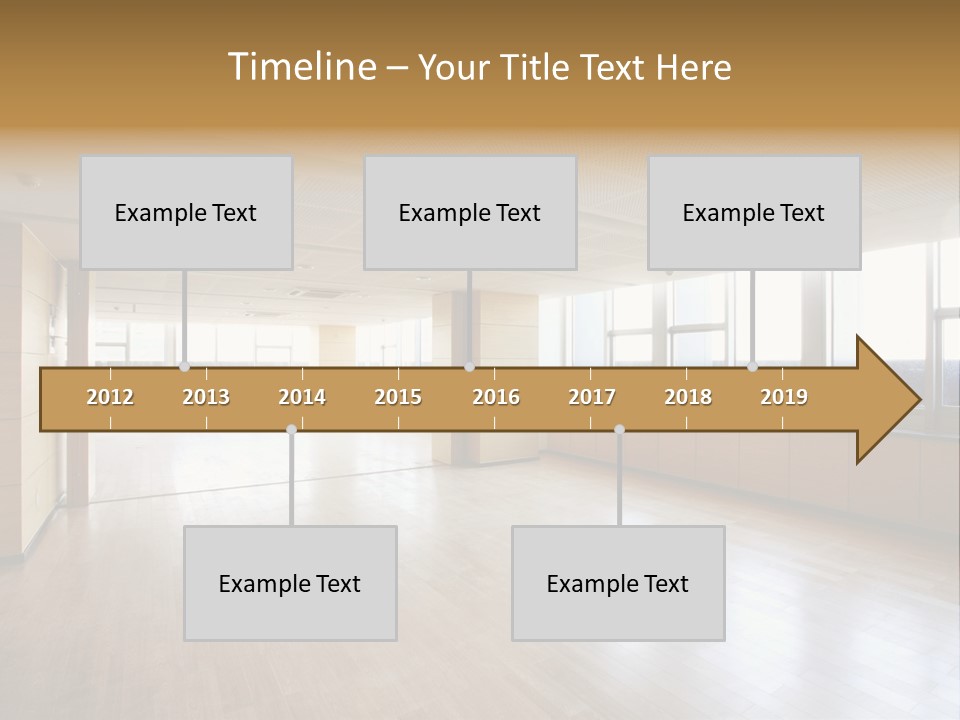 A Large Empty Room With A Lot Of Windows PowerPoint Template