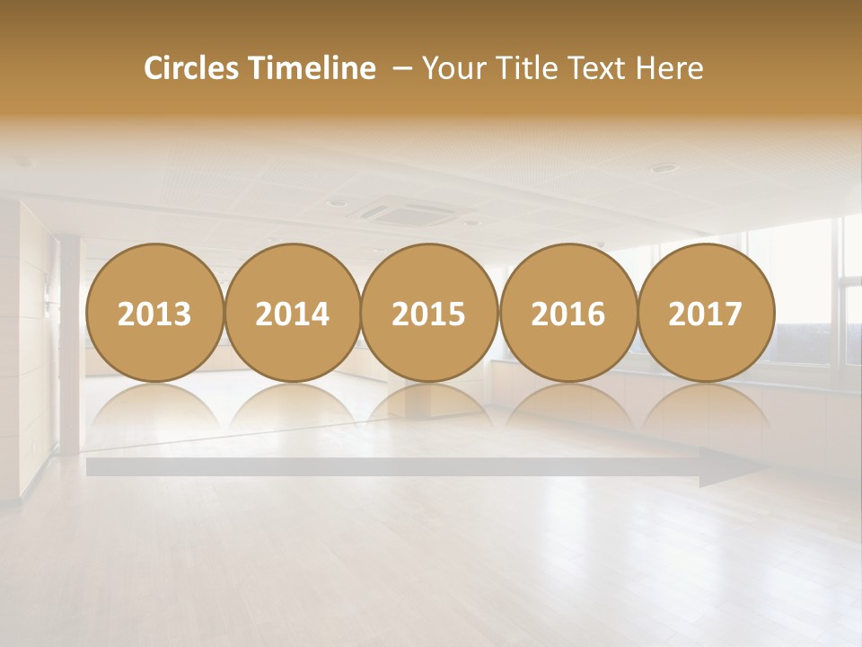 A Large Empty Room With A Lot Of Windows PowerPoint Template