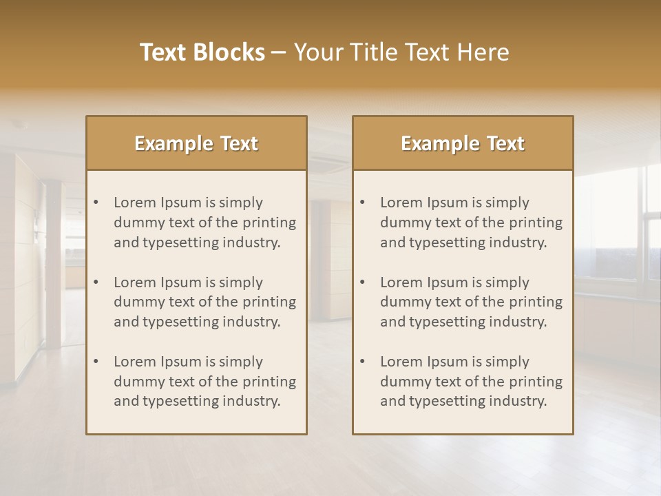 A Large Empty Room With A Lot Of Windows PowerPoint Template