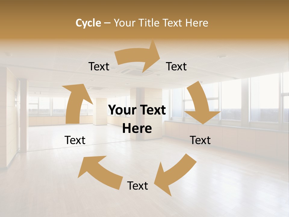 A Large Empty Room With A Lot Of Windows PowerPoint Template