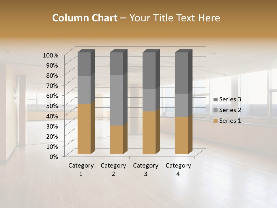 A Large Empty Room With A Lot Of Windows PowerPoint Template